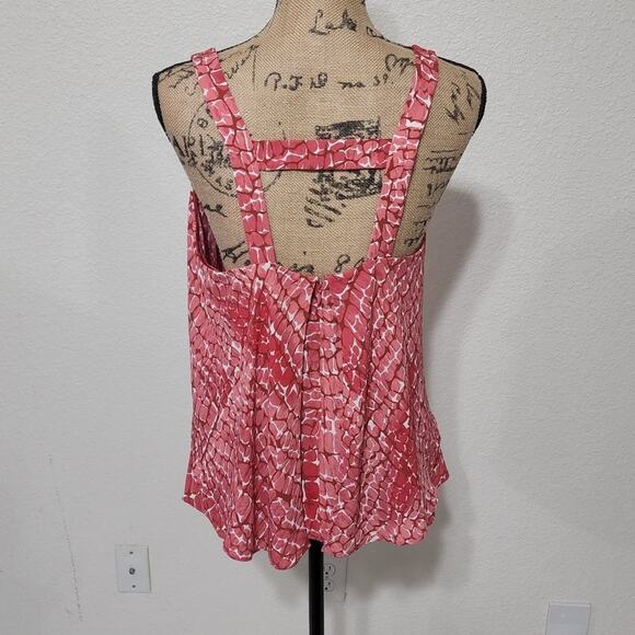 Whbm pink and white ruffle tank top size small - Picture 2 of 7